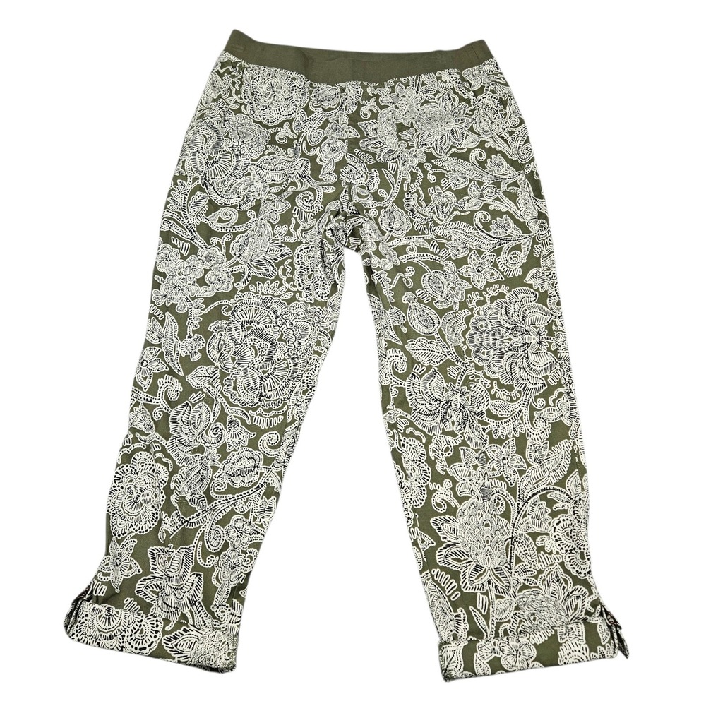 Soft Surroundings Medina Pants Sz Petite L Pull-On Floral Paisley Lyocell Blend